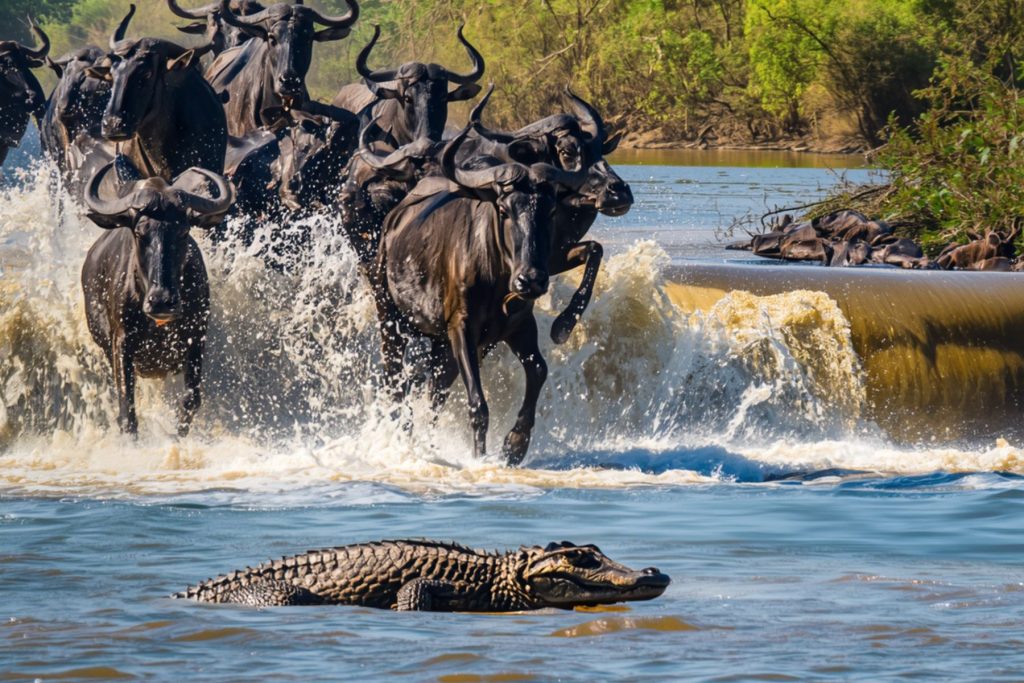 The migration has two famous river crossings